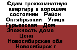 Сдам трехкомнатную квартиру в хорошем состоянии › Район ­ Октябрьский › Улица ­ Гурьевская › Дом ­ 78 › Этажность дома ­ 14 › Цена ­ 17 000 - Новосибирская обл., Новосибирск г. Недвижимость » Квартиры аренда   . Новосибирская обл.,Новосибирск г.